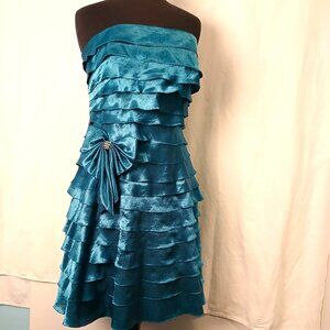 Dark Teal Ruffle Dress